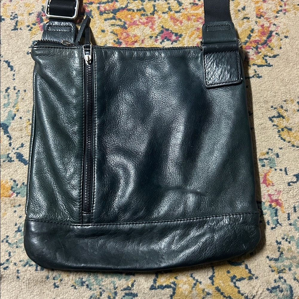 Margo Dark Green‎ And Black Leather Crossbody